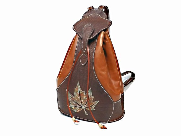 Engraved brown - natural backpack