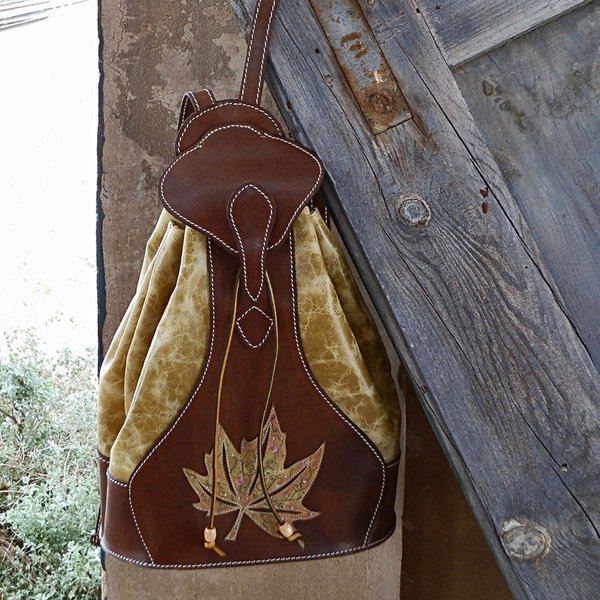 Brown - mustard backpack