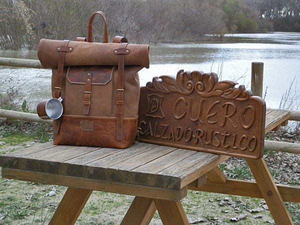 Leather - bronze travel bag