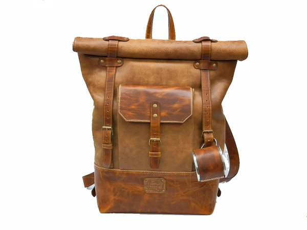 Leather - bronze travel bag