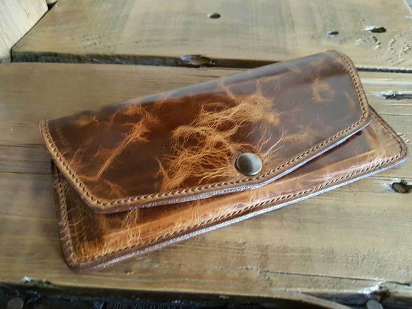 Long mahogany wallet