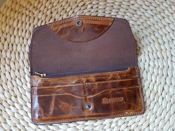 Long mahogany wallet