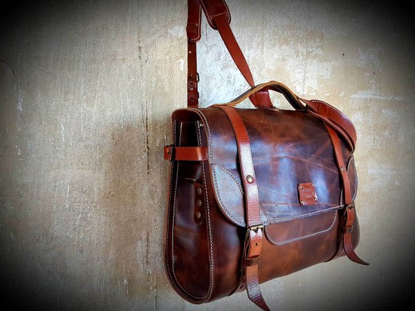 Wallet - bronze backpack - natural leather